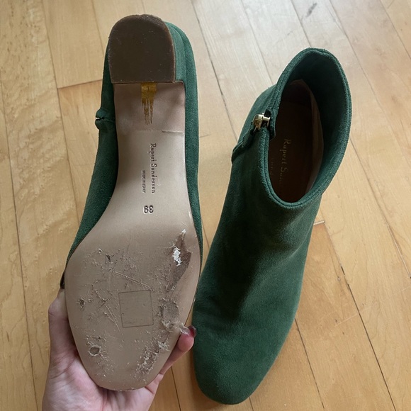 Rupert Sanderson Green Suede Booties - Picture 4 of 4